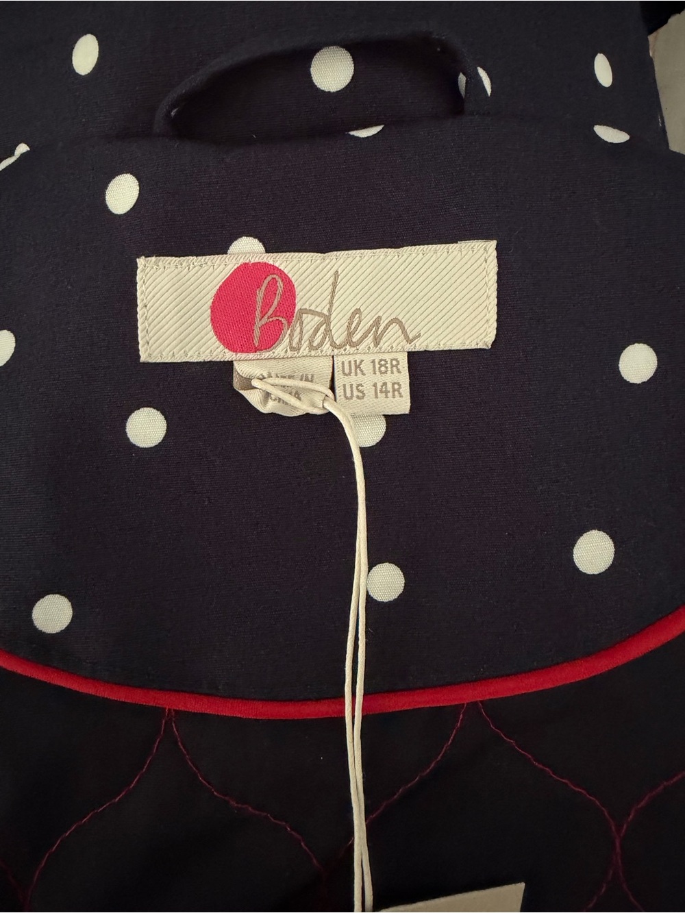 NWT Boden Suki waterproof Navy Hooded Raincoat US14 - Picture 8 of 9